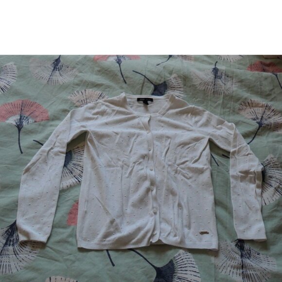White cardigan with knit polka dots, XS, Mango - Picture 7 of 7
